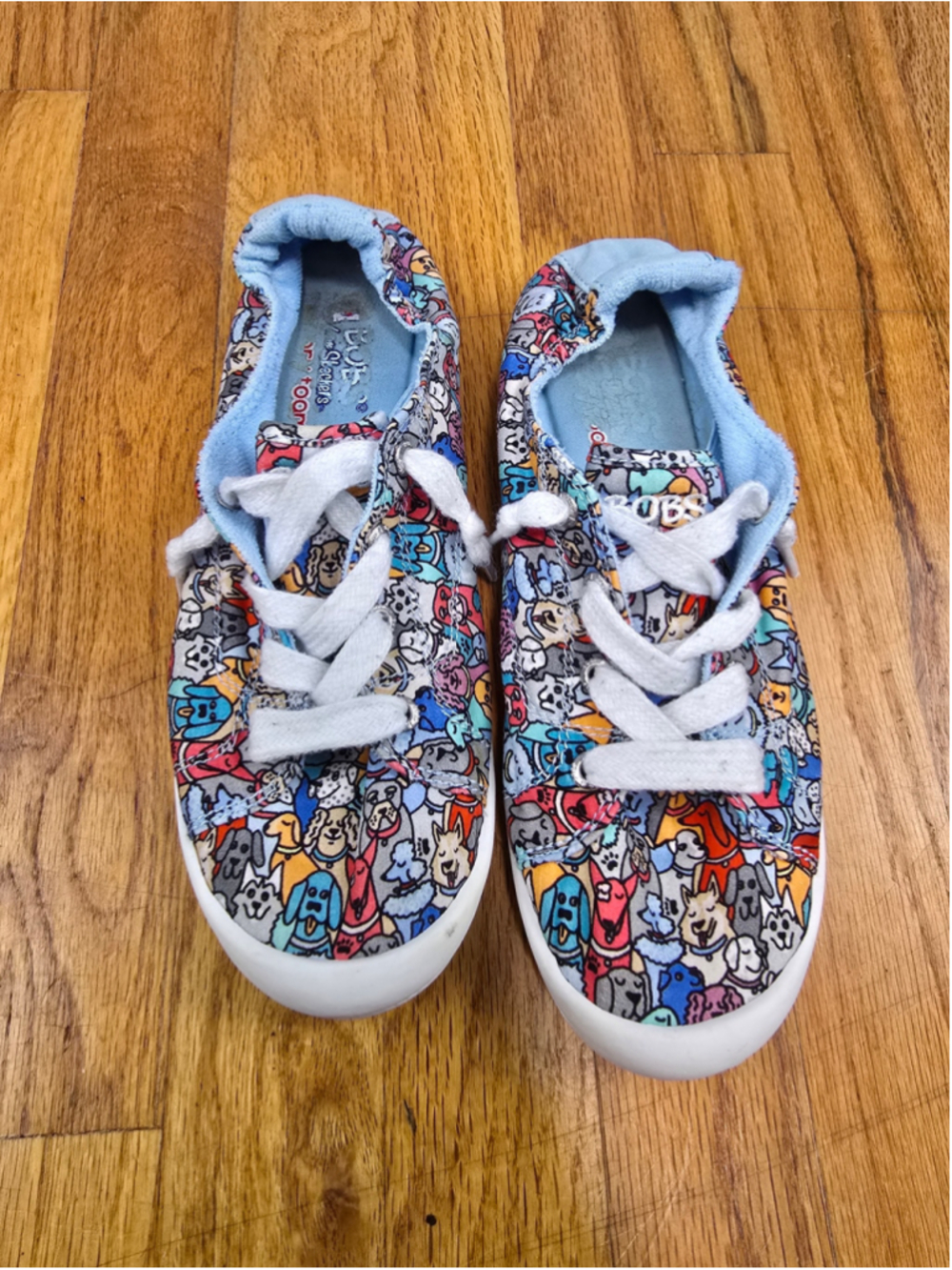 Women's BOBS from Skechers Dog Print Sneakers Size 8 Multi-color